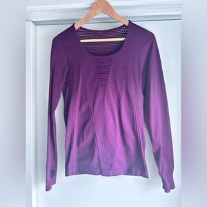 Fabletics Arta Seamless Long Sleeve Athletic Top Shirt Purple